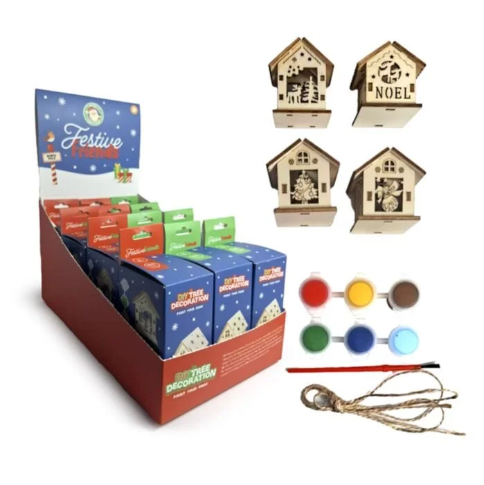 Festive Friends Christmas Paint Your Own 3D Wooden Decoration