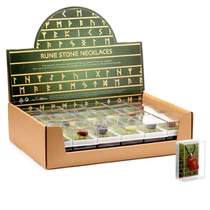 Gemstone Pendant Necklace - Rune Stone