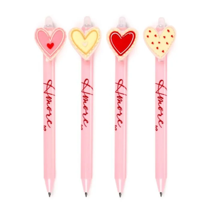 Amore Heart Erasable Pen with PVC Topper