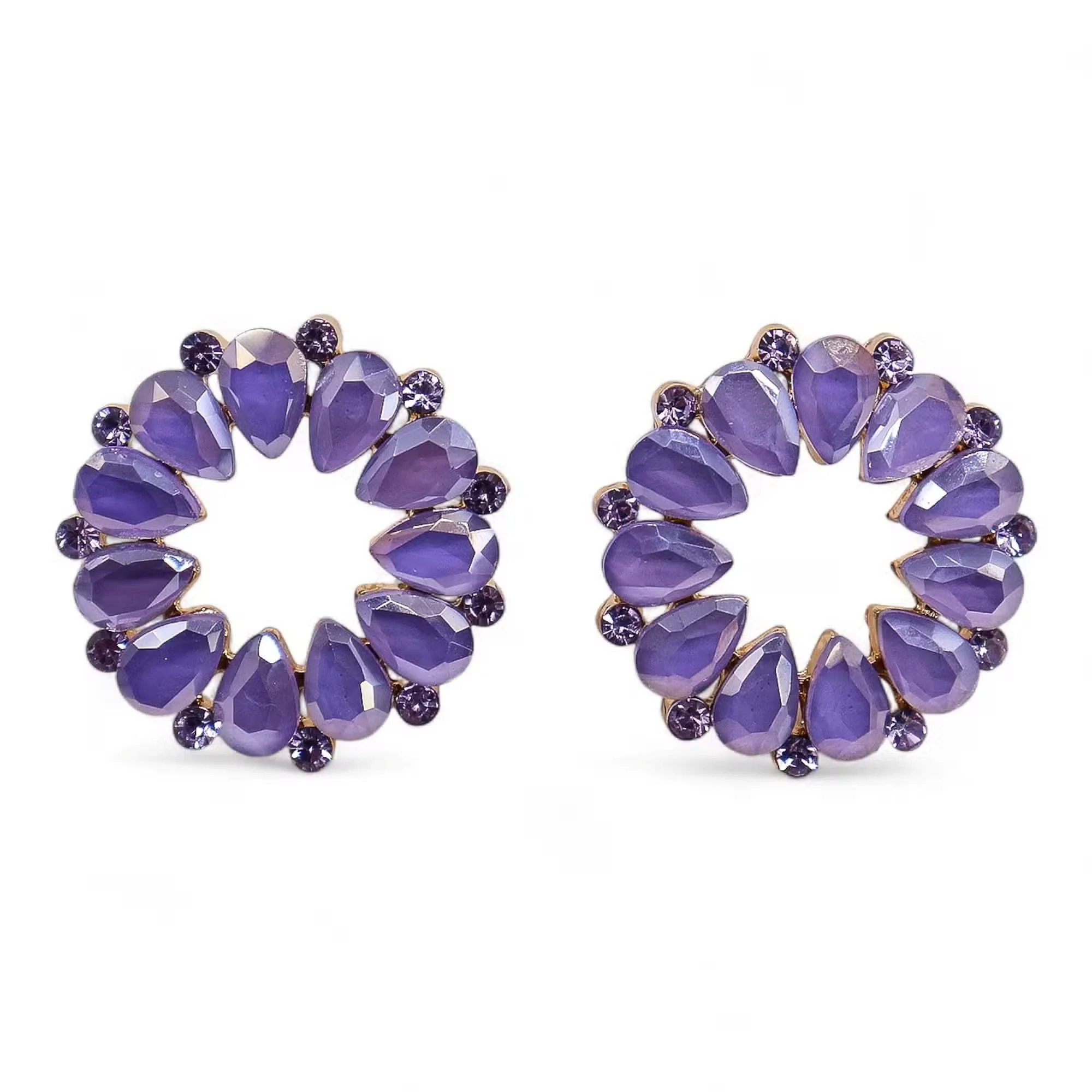 Vintage Glass Loop Earrings (Lavender)