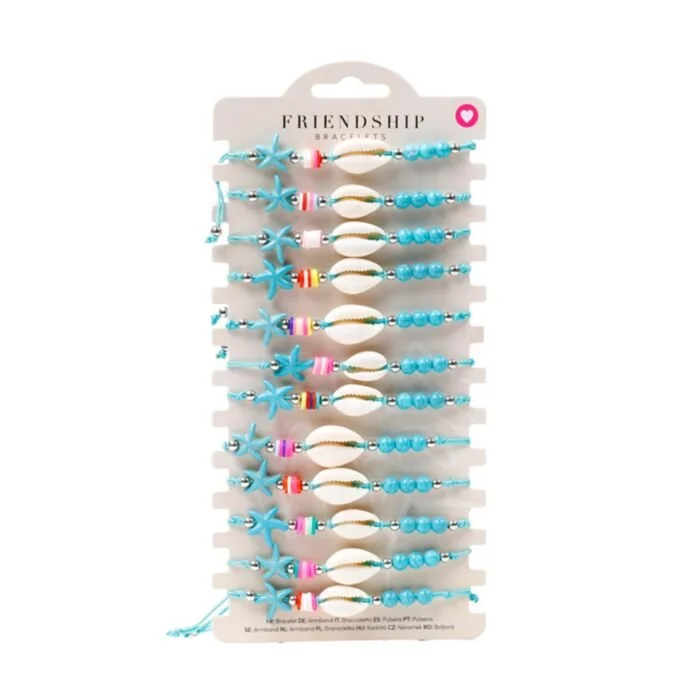 Blue Beads with Shells & Starfish Bracelets