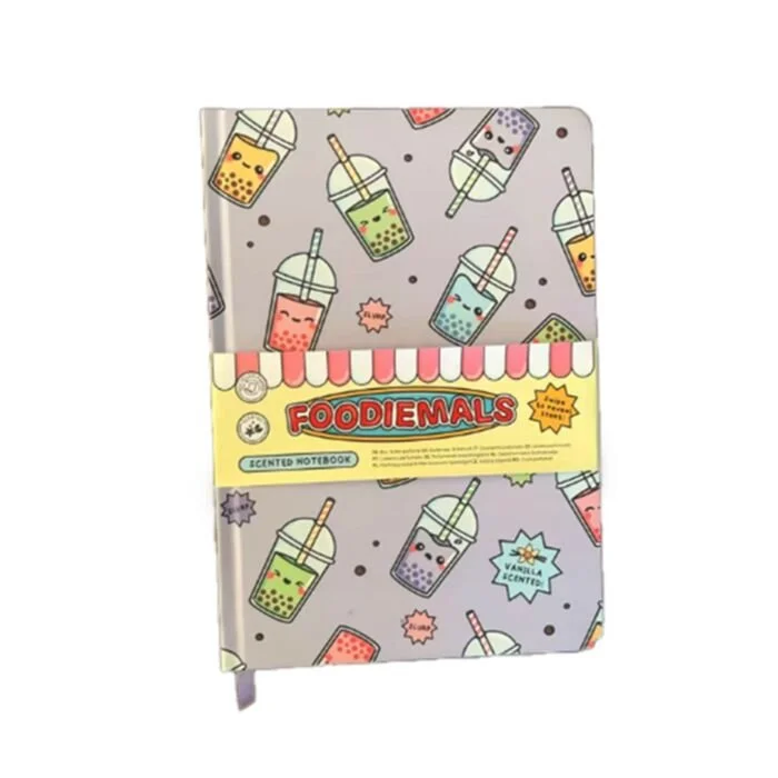 Foodiemals Bubble Tea Recycled Paper A5 Lined Scented Notebook