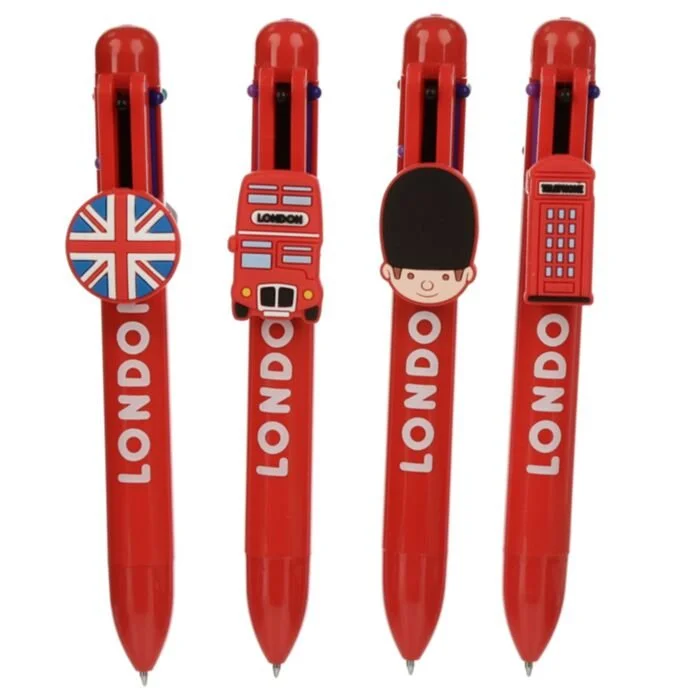 London Souvenir Multi-Colour Pen with Charm (6 Colours)