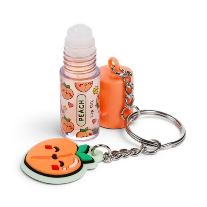 Foodiemals Peach Lip Oil Charm Keyring