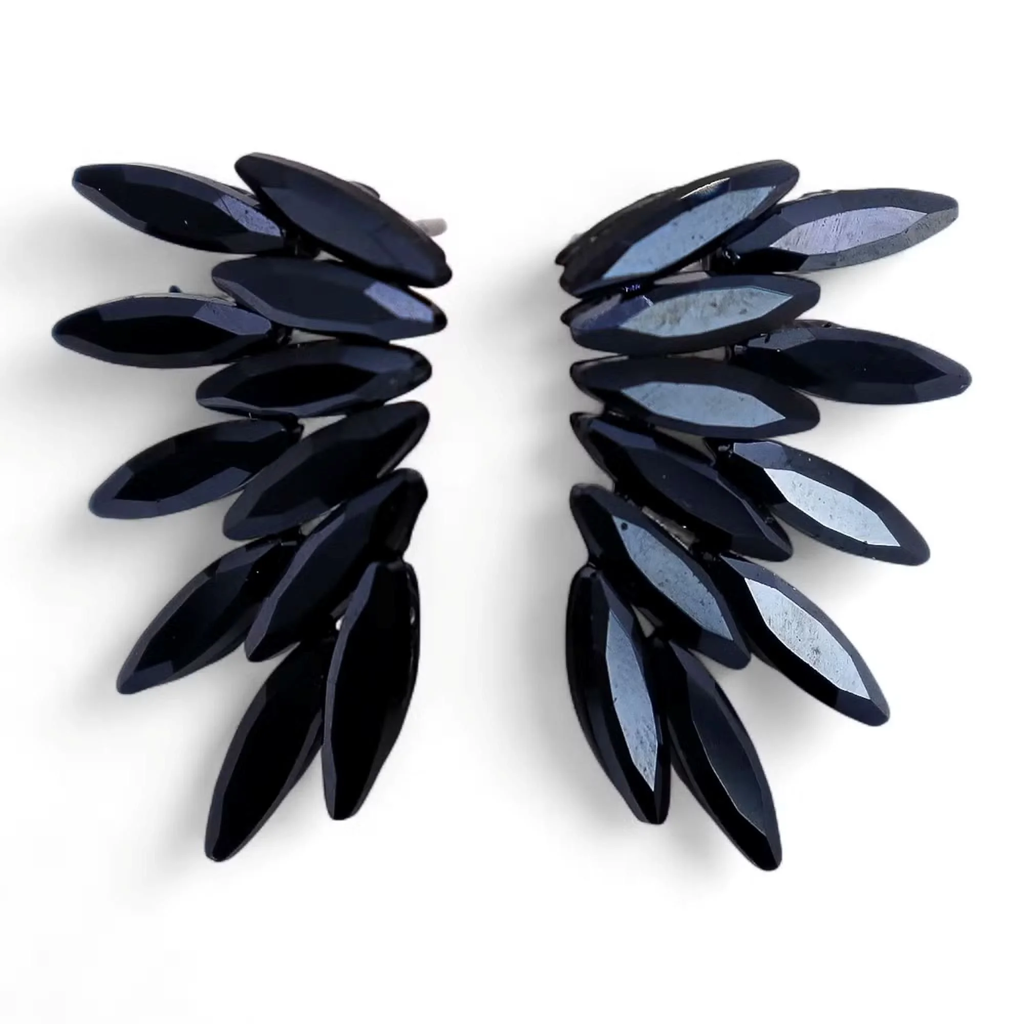 Vintage Glass Fairies Earrings (Jet Black)