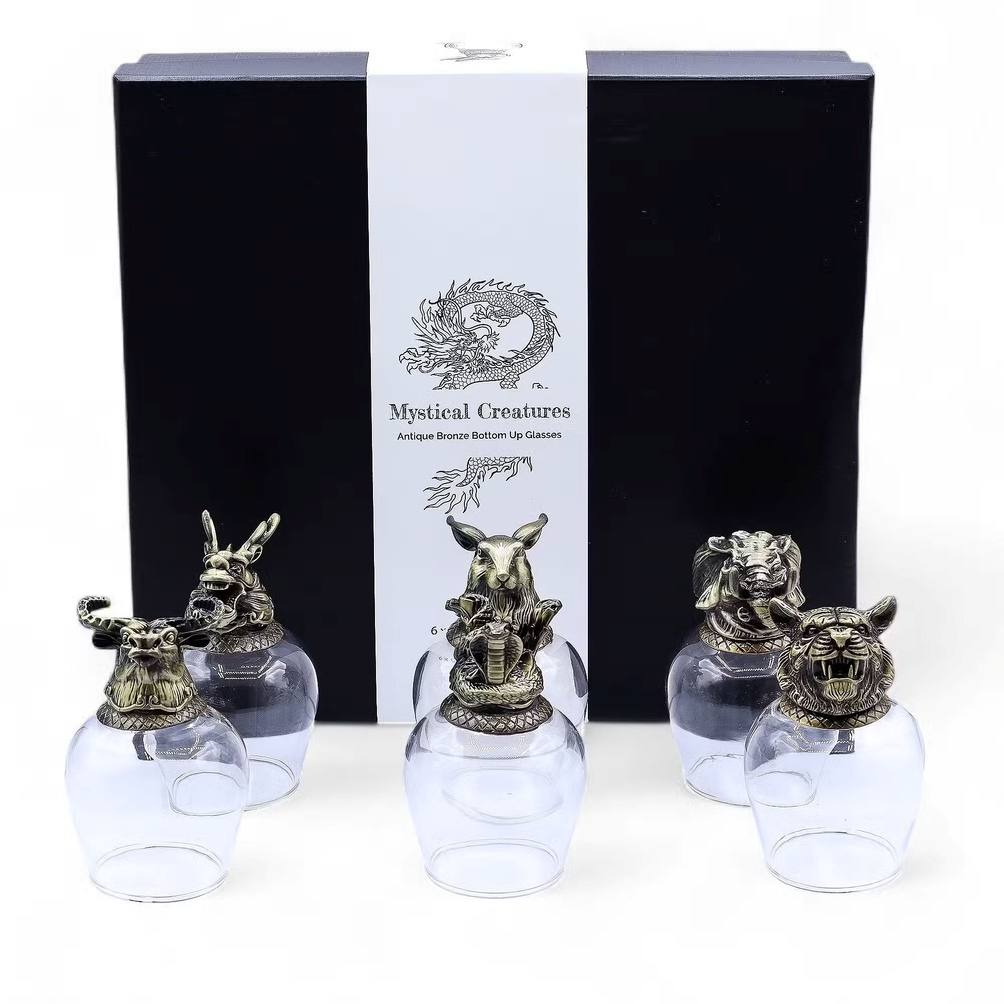 Glasses Gift Set - Mystical Creatures (Antique Bronze)