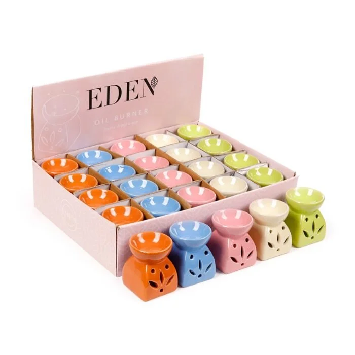 Decorative Squat Ceramic Simple Coloured Oil Burner