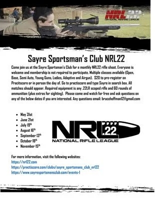 Sayre Sportsmen’s Club NRL.22