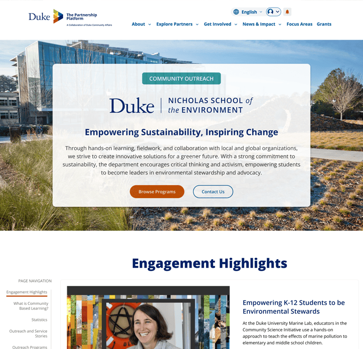 Duke Community Page Template