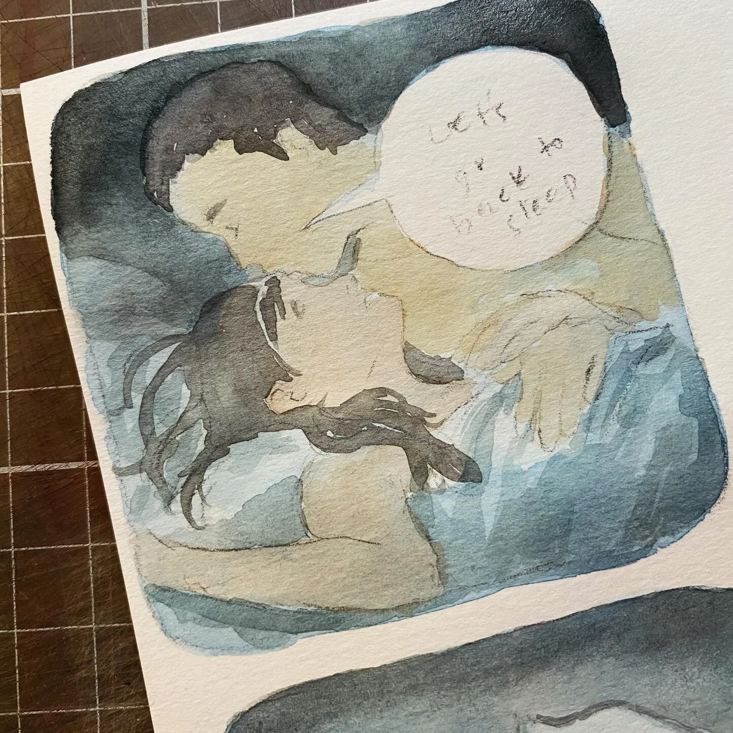 Let&rsquo;s go back to sleep 🛌😴💤

Hard at work at this comic collection - I&rsquo;ll be opening preorders soon so keep an 👁️ out! 

#comics #watercolorcomic #comicbook