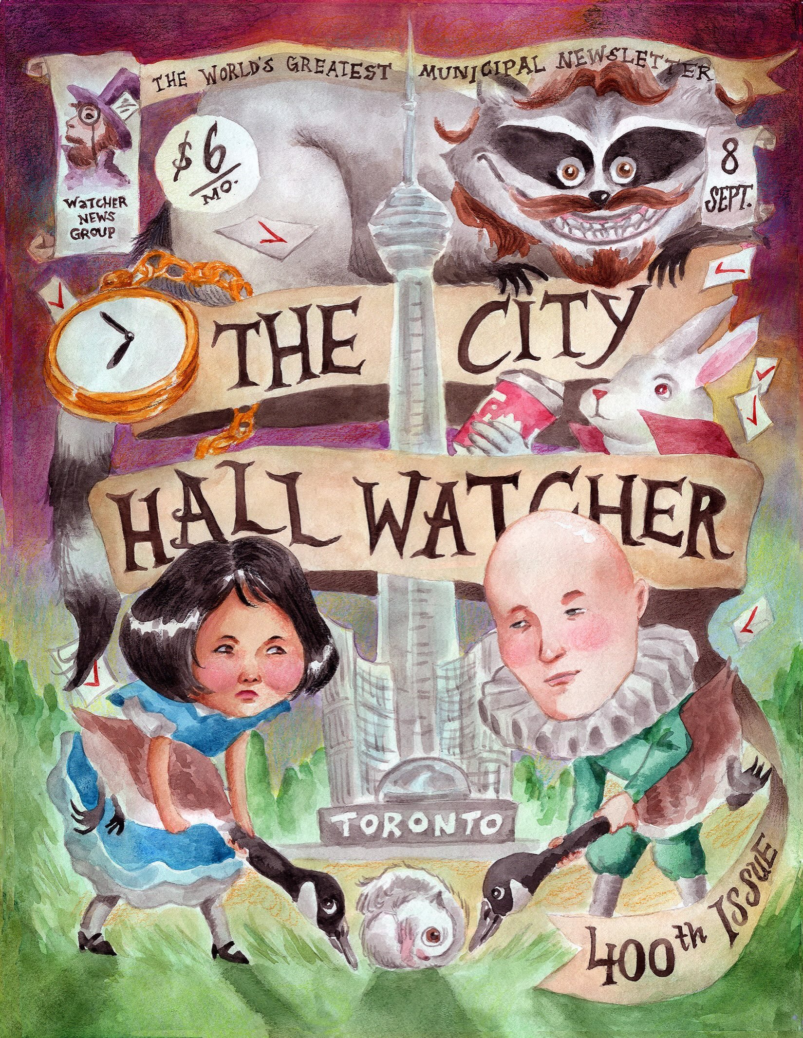 🃏☕️🎩I had the pleasure of designing the cover for @graphicmatt newsletter City Hall Watcher. Curious about the mad happenings at Toronto City Hall? Check it out sometime. Thanks for trusting me Matt! #toronto #torontocityhall