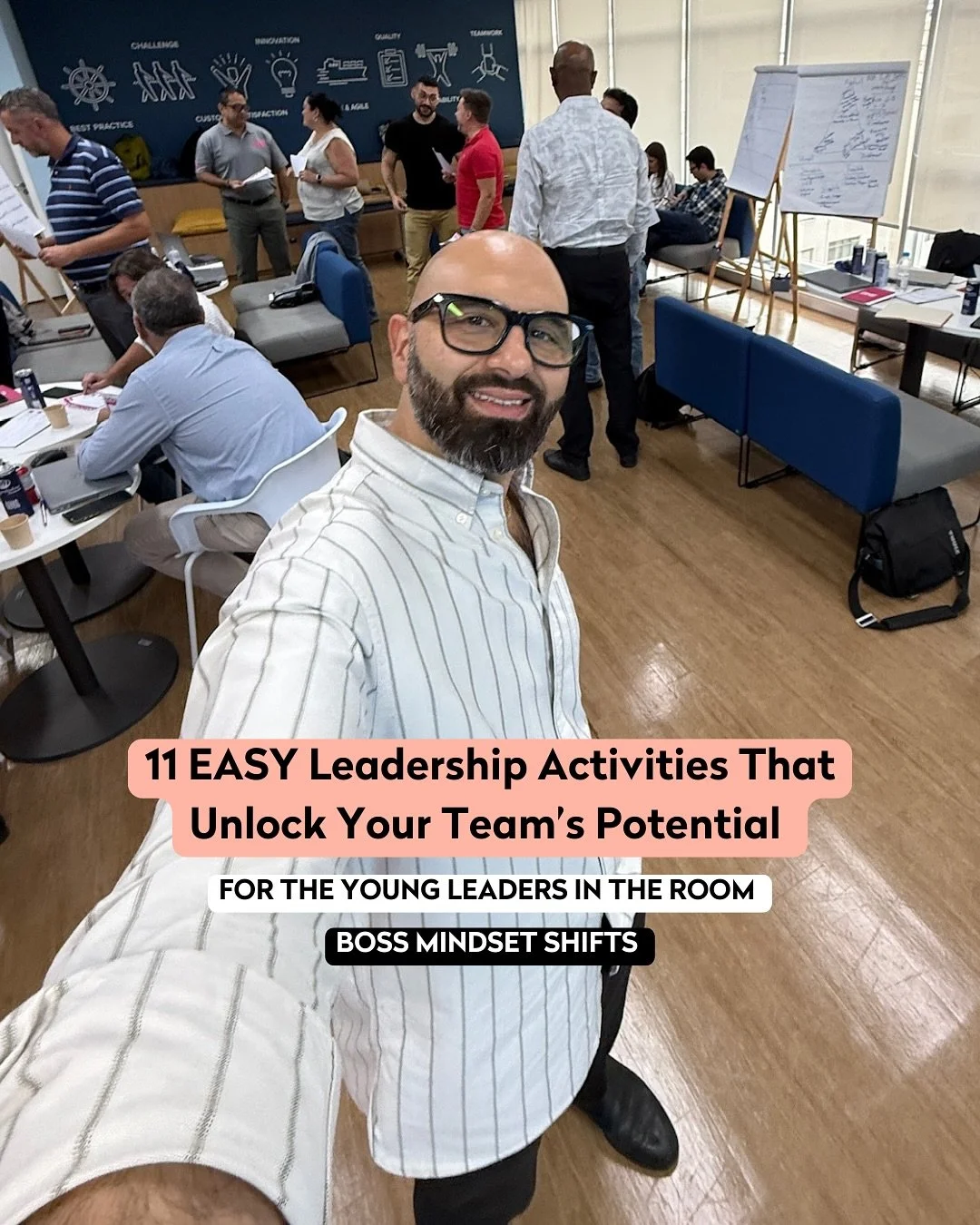 Leading people who are older or more experienced than you can feel awkward -  but it doesn’t have to!
You don’t need a title to lead.
You need leadership activities that build trust, credibility, and confidence within your team.
Leader