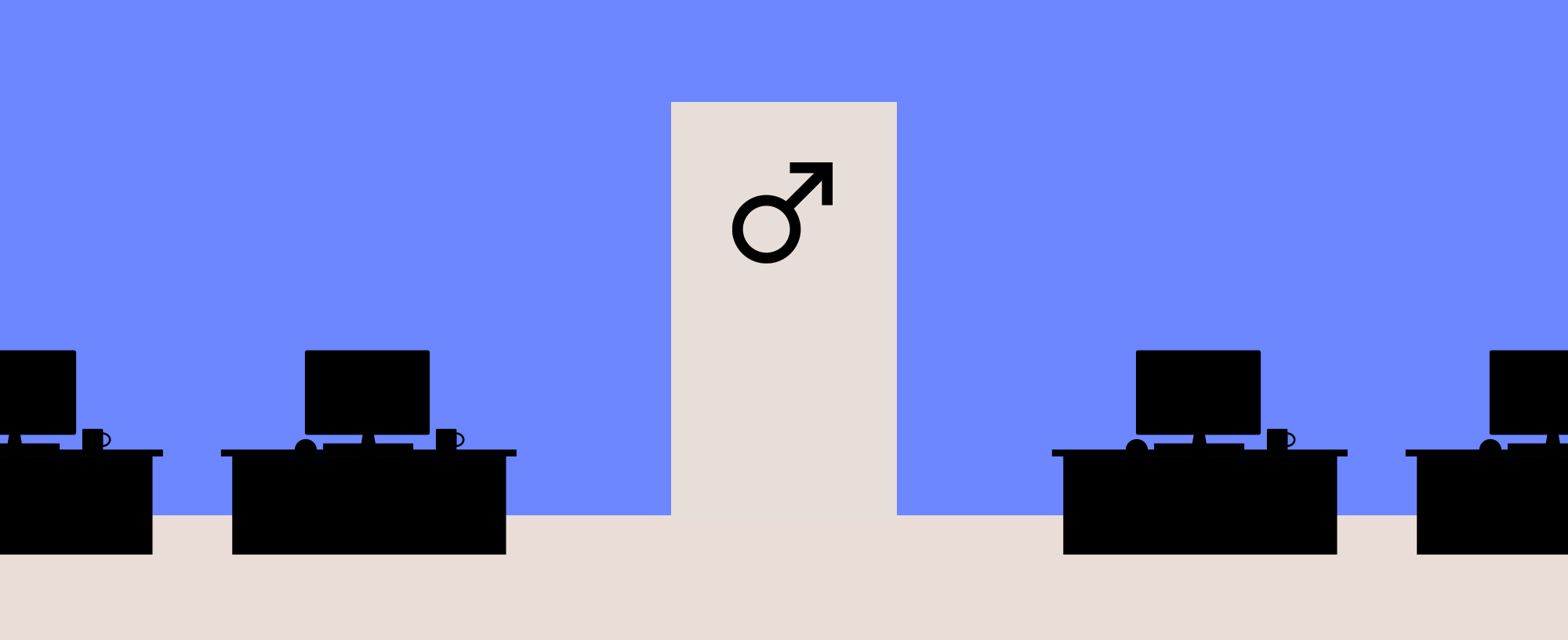 Illustration showing a gender-neutral bathroom