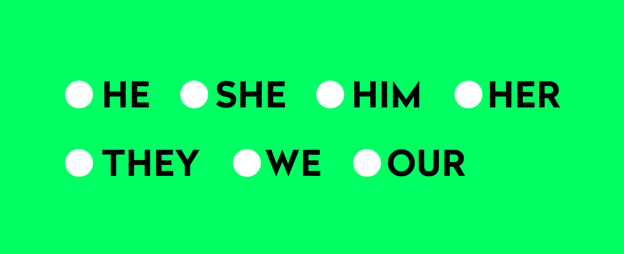 Illustration showing appropriate use of pronouns in workplaces