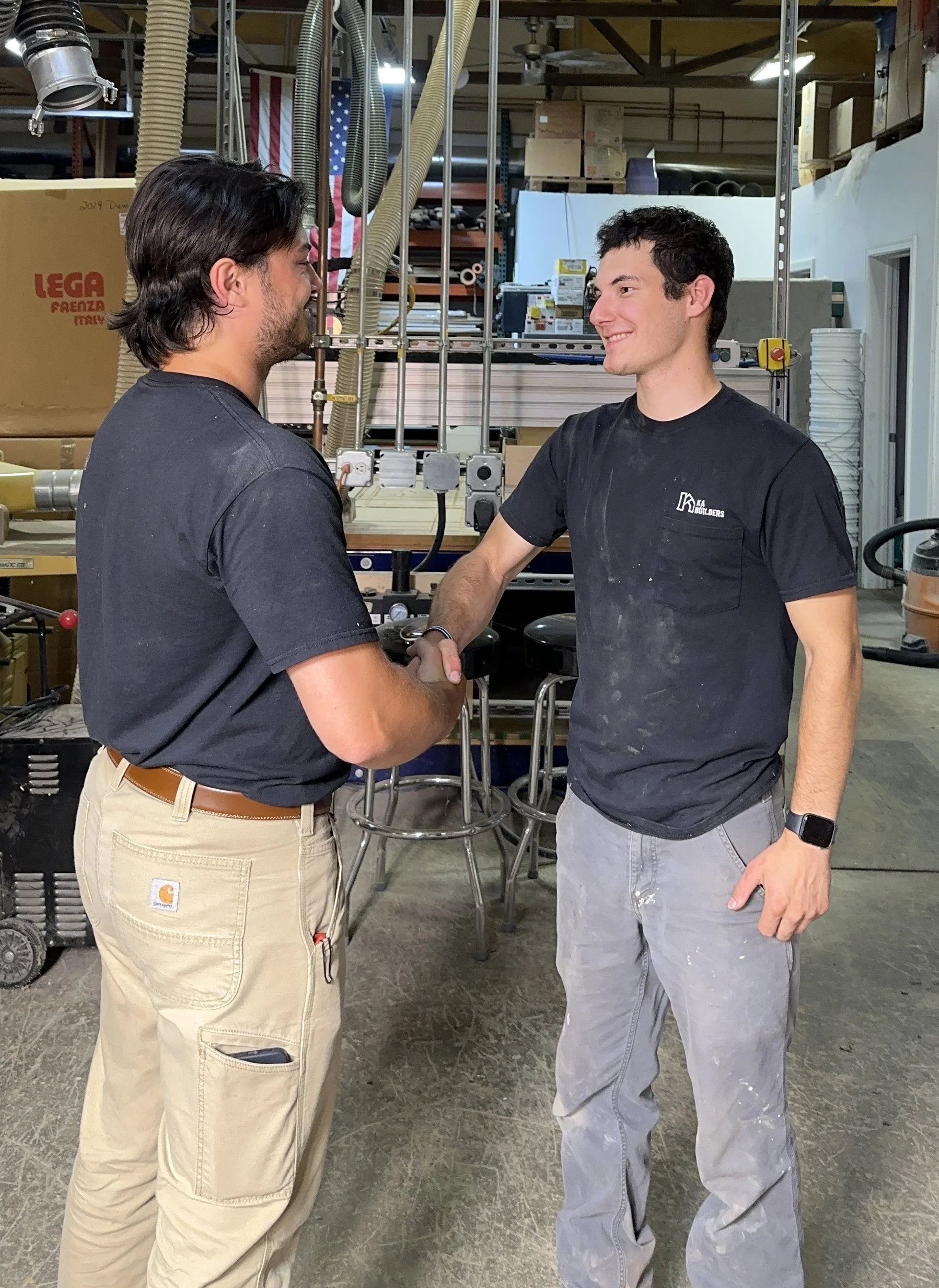 KA Builders // Embroidered construction uniform tees // Woodshed Creative // Cleveland, Ohio