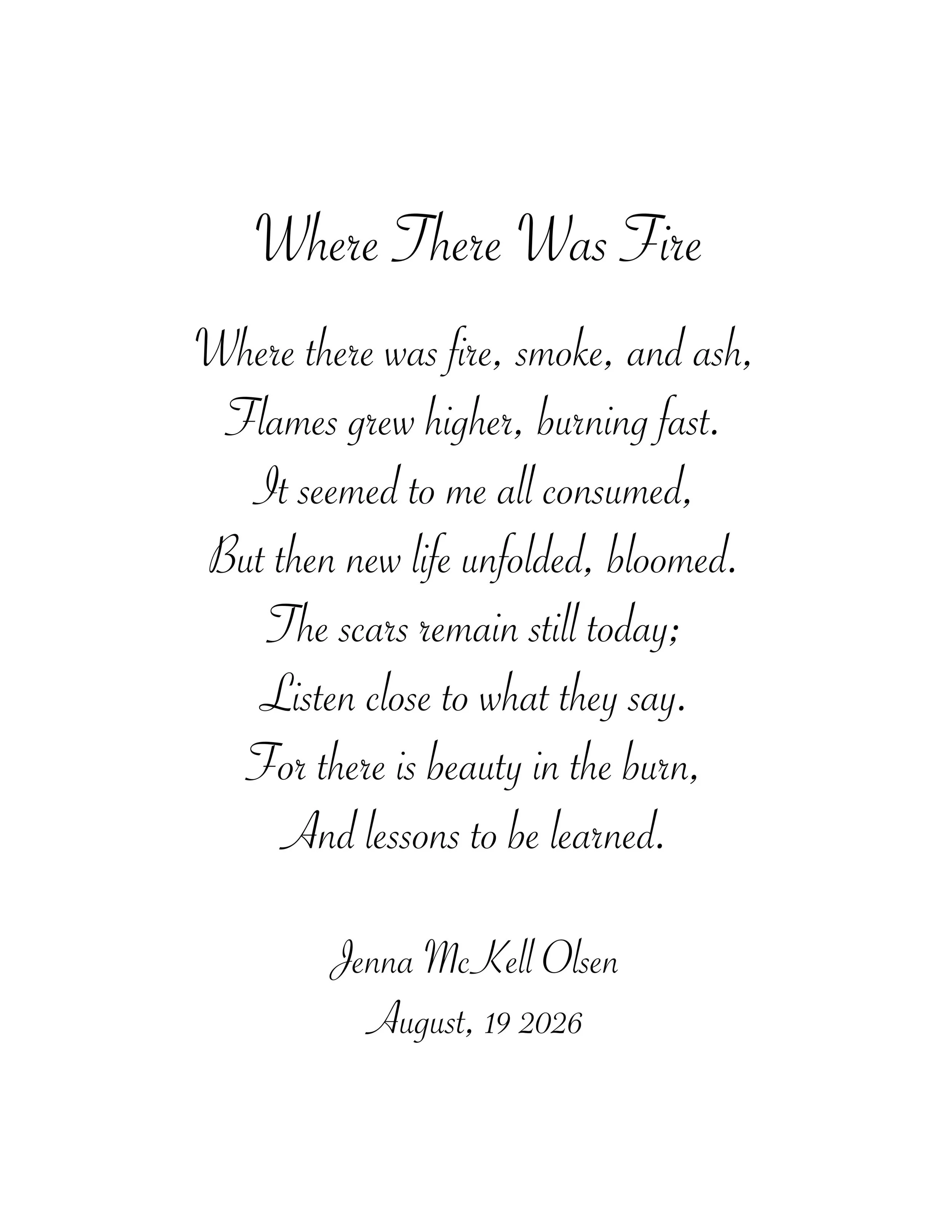 Artist Statement - Where There Was Fire - Free Digital Download