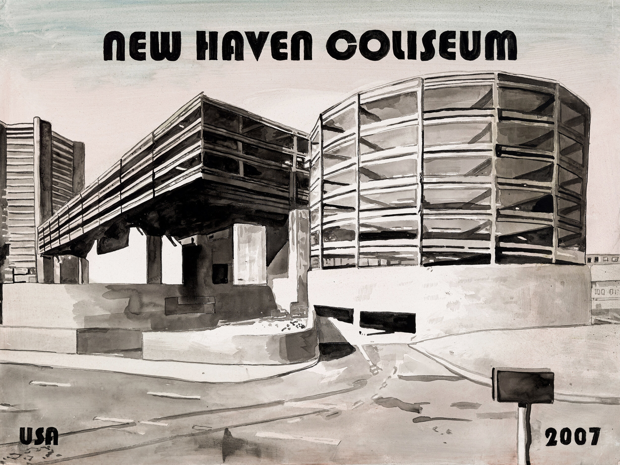 New Haven Coliseum Gray / 4X from Local Vyntage