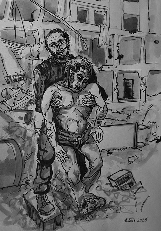 Samaritan 3
Ink and wash on paper