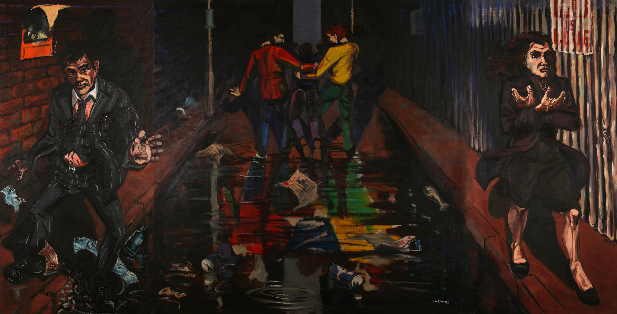 'The Way Ahead' oil on 3 canvases "48x 96"