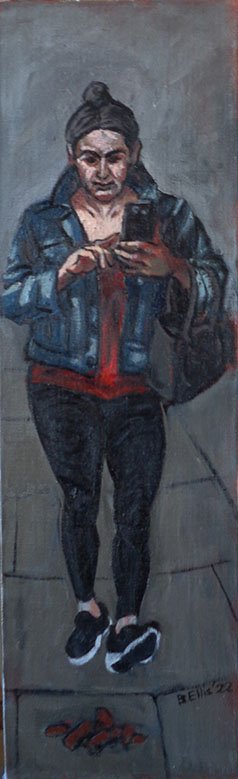 I Phone dangers
Oil on canvas board