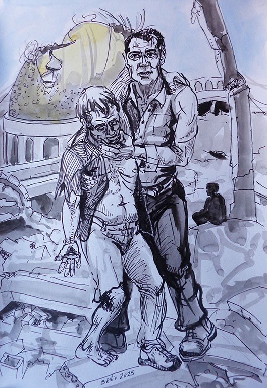 Samaritan 2
Ink and watercolour on paper