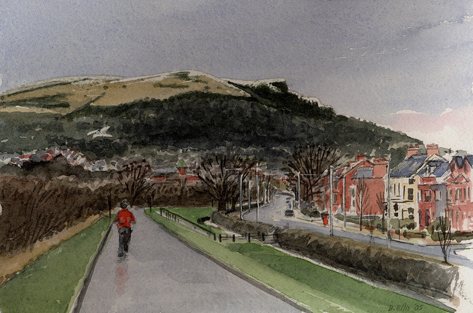 'Cavehill from the Waterworks' watercolour on paper 12"x 8"