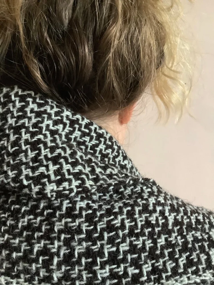 Roman Shawl Coat - Brown and Black Check Wool