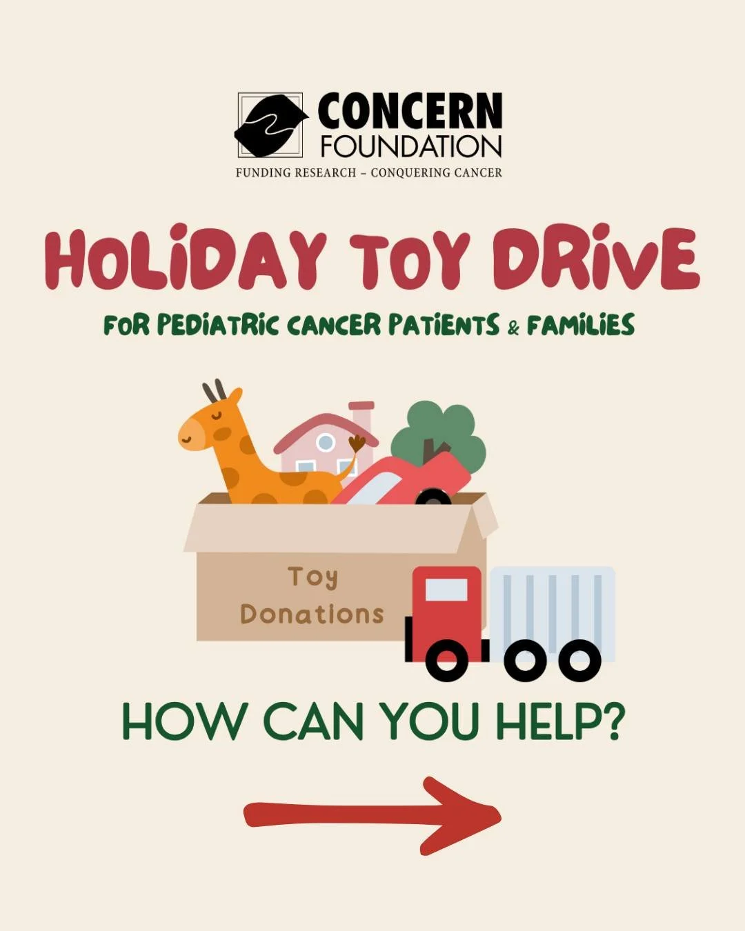 🎁 Help bring smiles to kids facing cancer! 🎁

We&rsquo;re gathering holiday toys to bring smiles and comfort to kids undergoing treatment. 🧸💛

🗓️ Perfect timing to give back:
✨ Amazon Prime Day: October 7&ndash;8
✨ Target Circle Week: October 5&