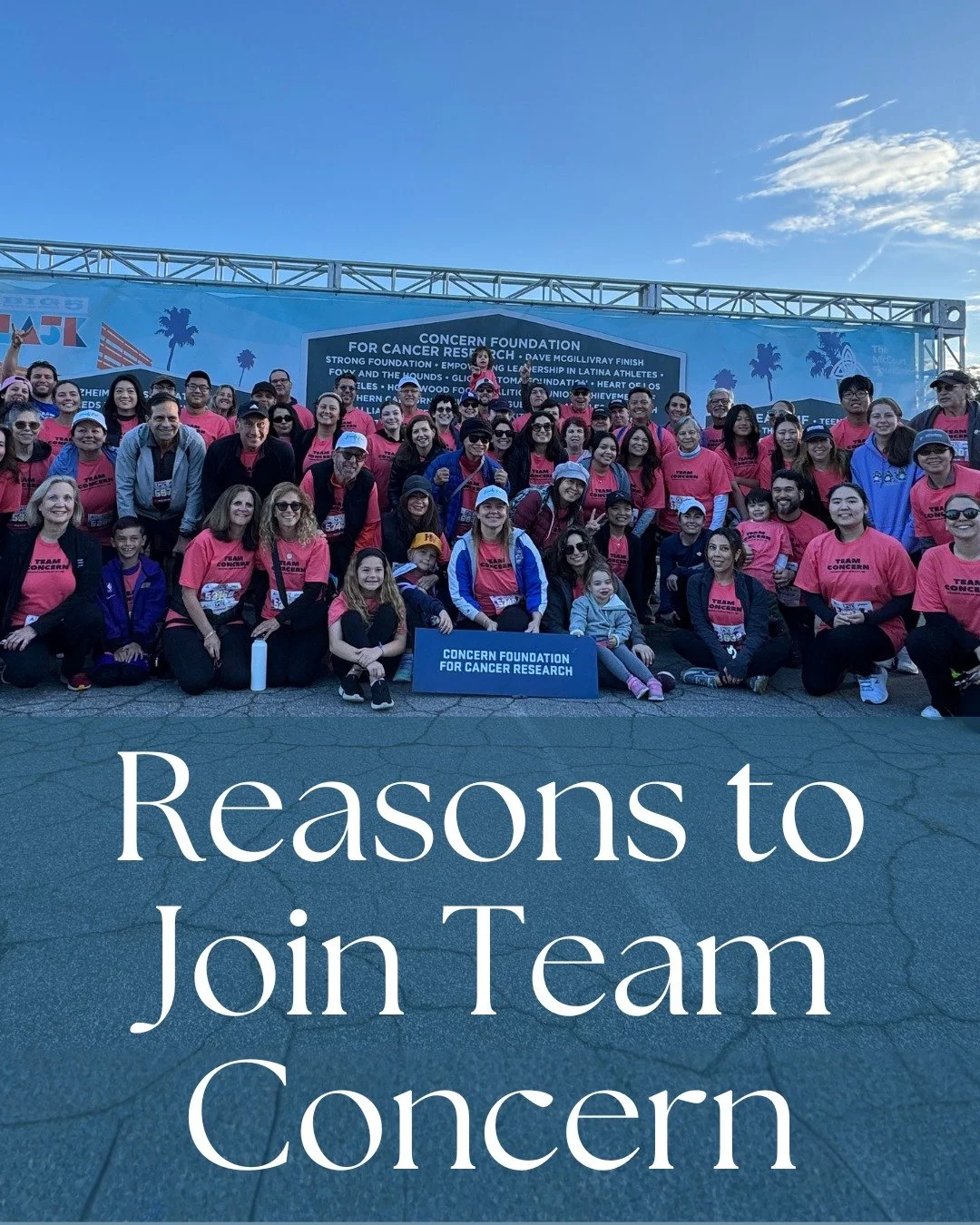One 5K. Countless lives touched.

By joining Team Concern, you help fund research labs, graduate scholarships, wellness workshops, caregiver support, young adult cancer programs, and survivorship resources both locally and worldwide.

Sign up at the 