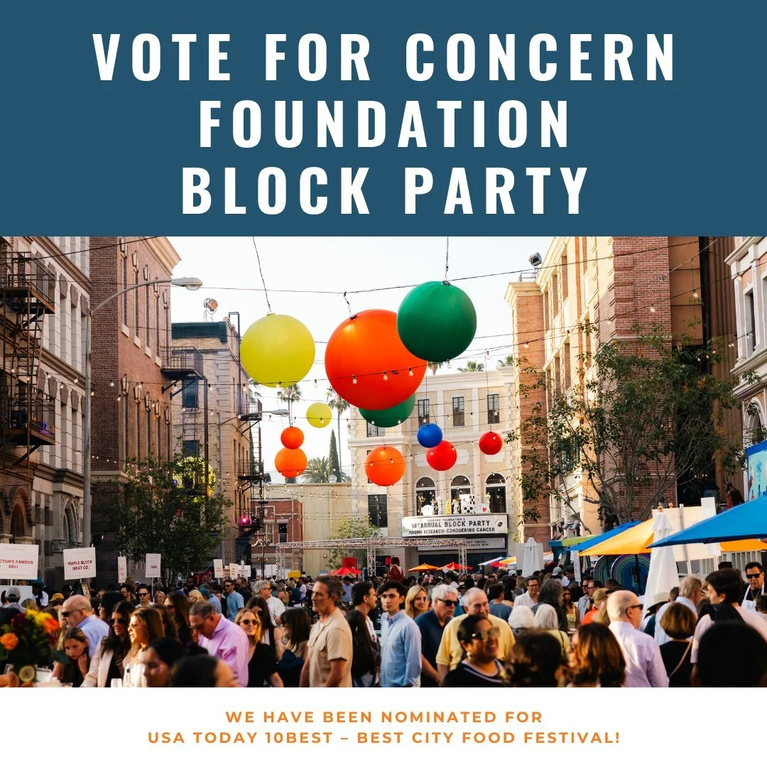We&rsquo;re honored to share that the Concern Foundation Block Party has once again been nominated for Best City Food Festival in the USA TODAY 10BEST Readers&rsquo; Choice Awards! 🎉🍴

Now we need your help! You can vote for the Concern Foundation 