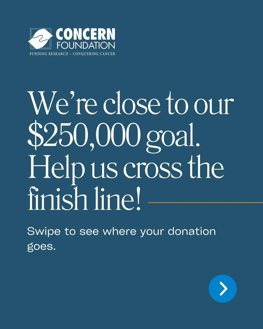 We&rsquo;re so close to the finish line. 🏁

Through the LA Marathon and Charity Half Marathon, Team Concern has raised $239,399 toward our $250,000 goal.

Every dollar raised helps support groundbreaking cancer research and impactful programs throug