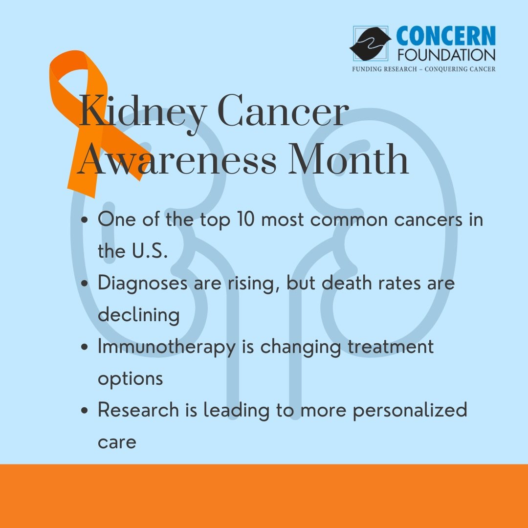 🧡 March is Kidney Cancer Awareness Month

While kidney cancer diagnoses have been rising, there&rsquo;s encouraging progress because death rates are declining, thanks in part to advances in research and treatment.

Today, immunotherapy is changing t