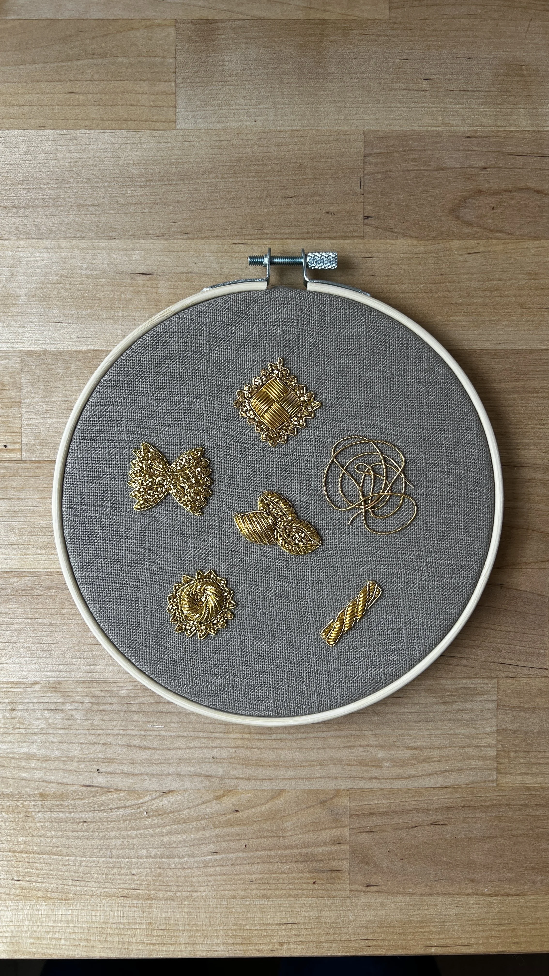 Goldwork Pasta Embroidery Kit
