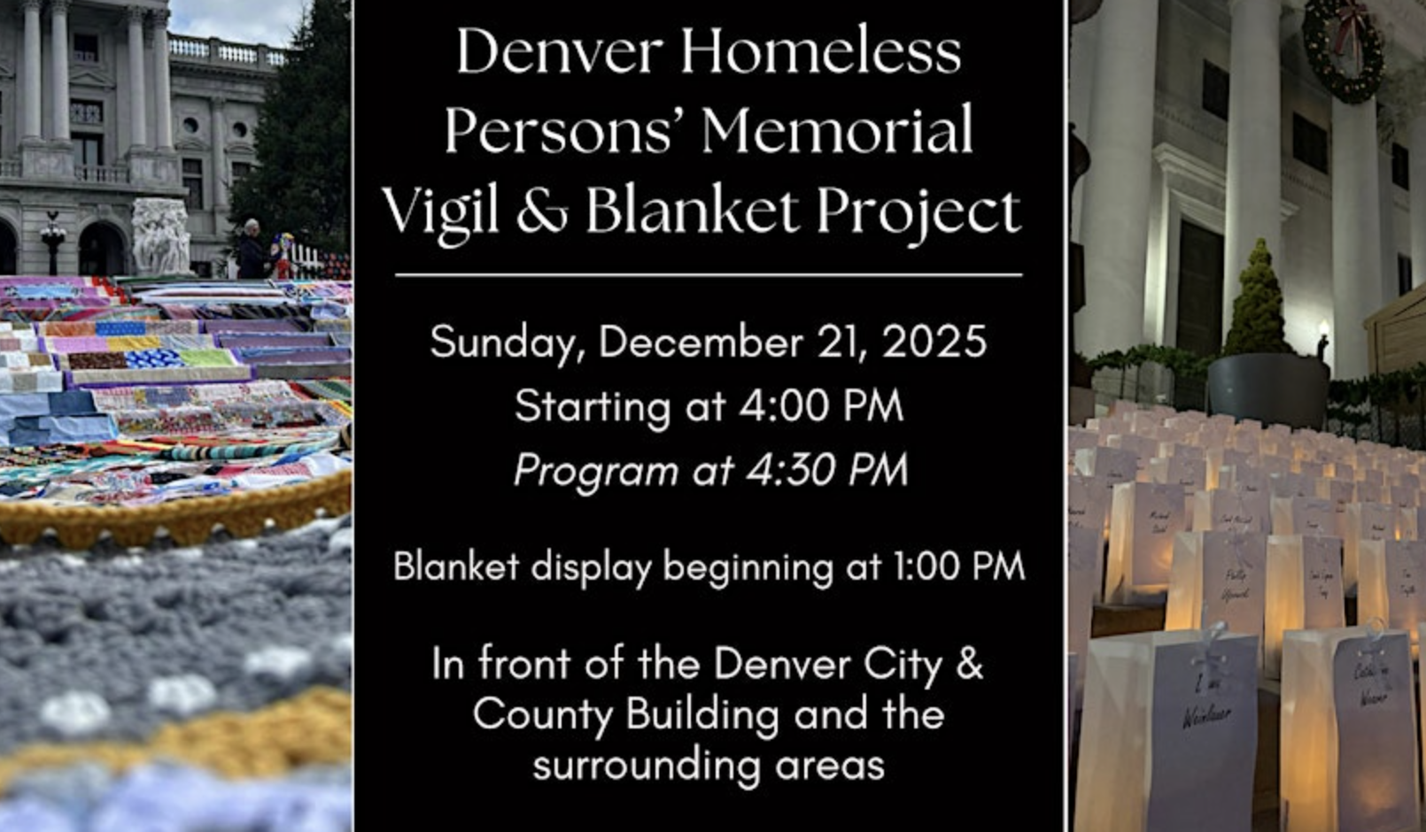 We Will Remember: Homeless Persons’ Memorial Vigil &amp; Blanket Project 2025