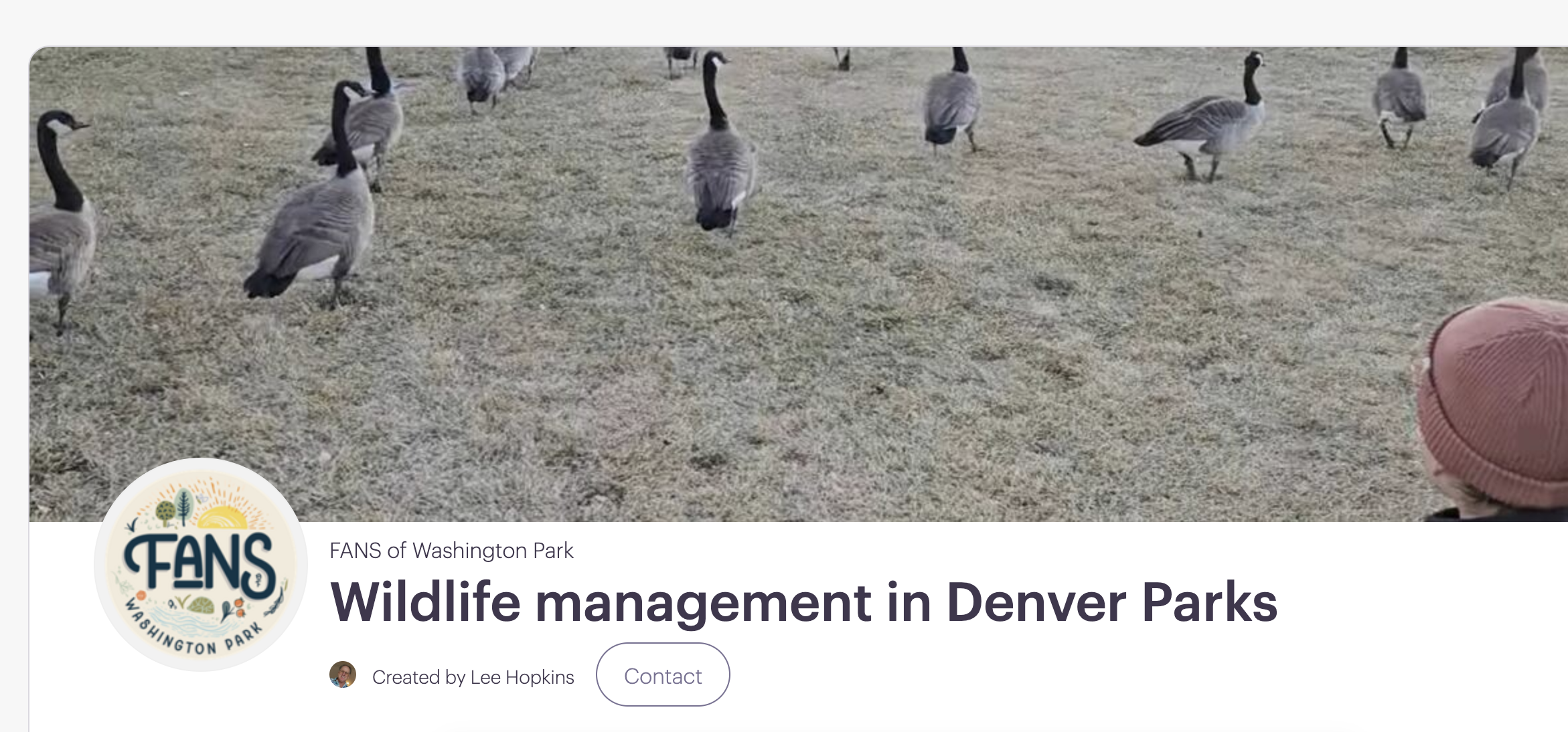 FANS of Washington Park: Wildlife Management Talk