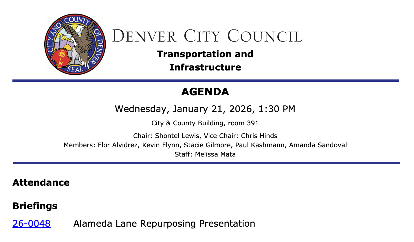 Council’s Transportation and Infrastructure Committee