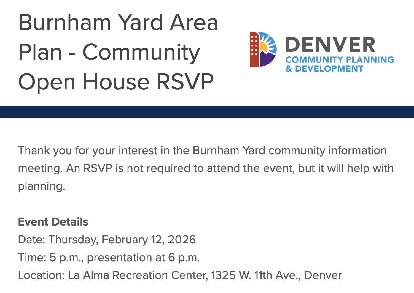 Burnham Yard Community Information Meeting&nbsp;