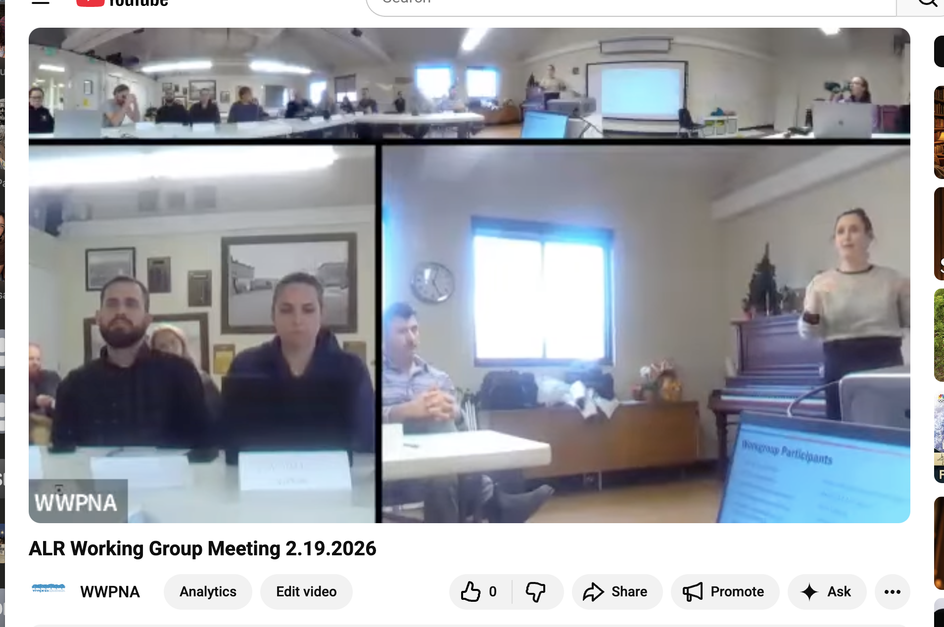 Screen shot of ALR Working Group Meeting 2.19.2026