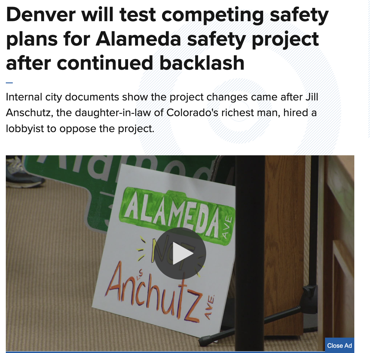 Screenshot of article - Another group opposed Alameda project change