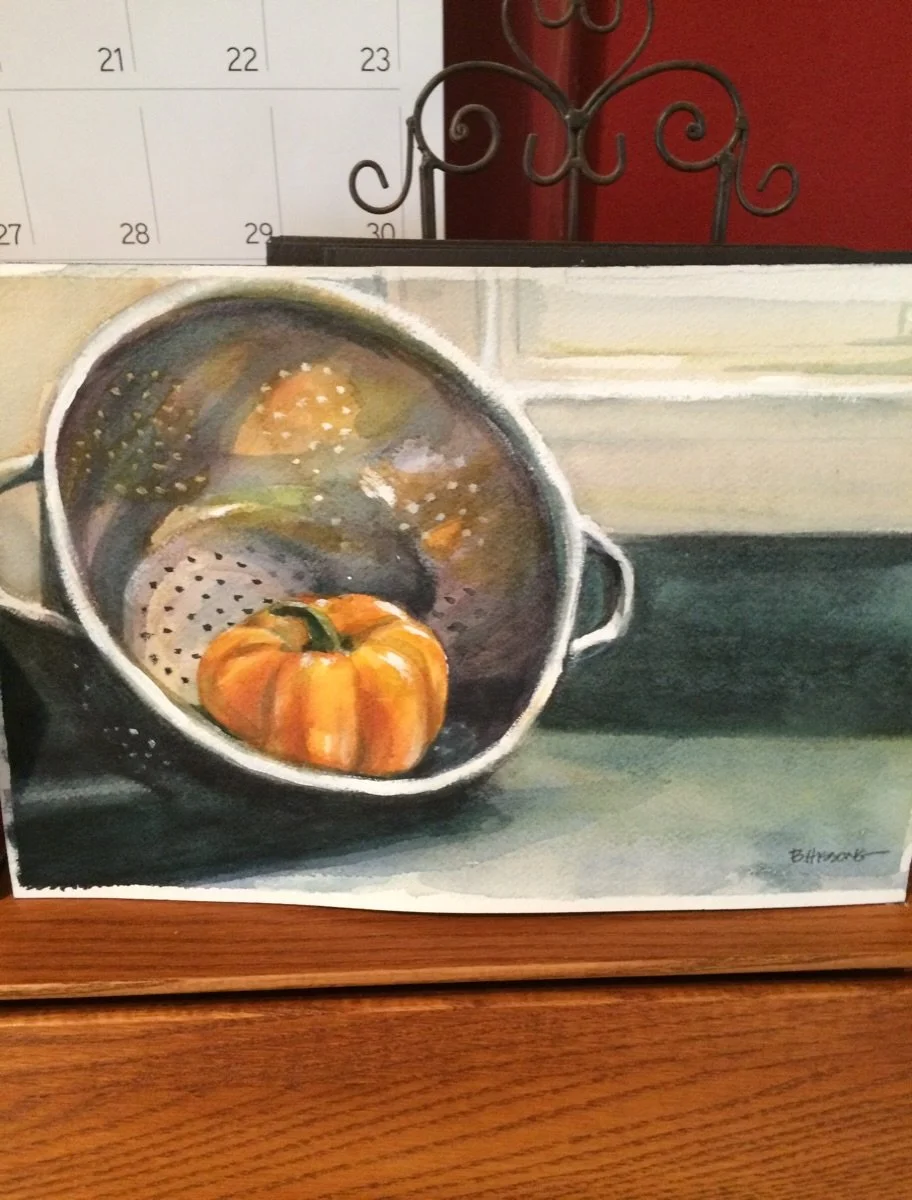 Throwback to 11 years ago when I painted this October watercolor. Time flies by. We lived in Lancaster, PA and my oldest was a senior in high school&mdash; the most devastating thing I ever went through was leaving her 3.5 hours north at college in N
