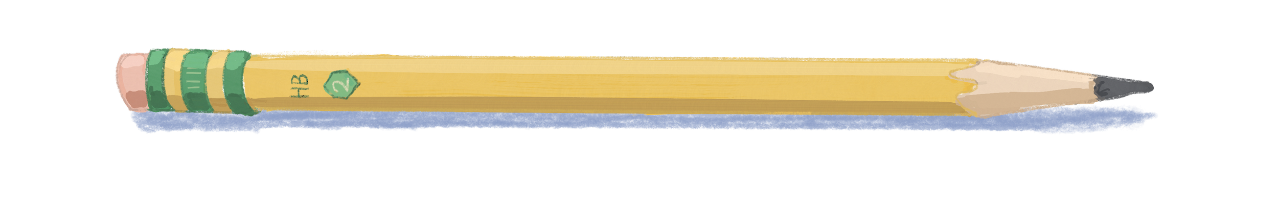 Yellow wooden pencil with green and yellow eraser and black tip