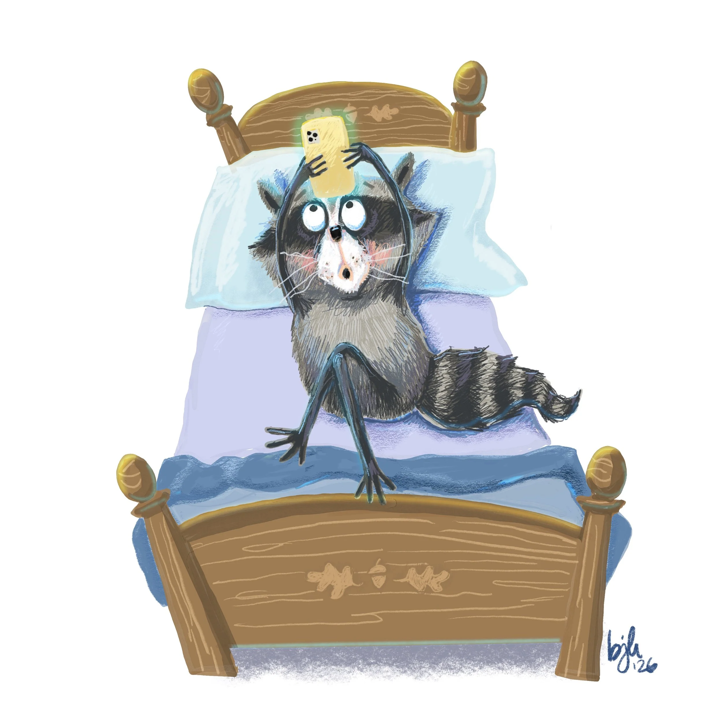 "Raccoon procrastinating"