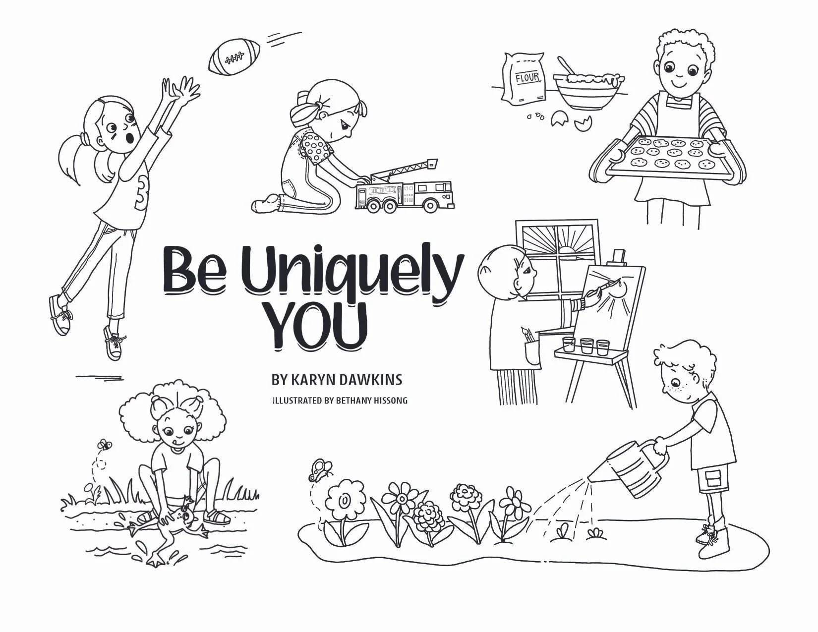 Be Uniquely You Coloring Page 1