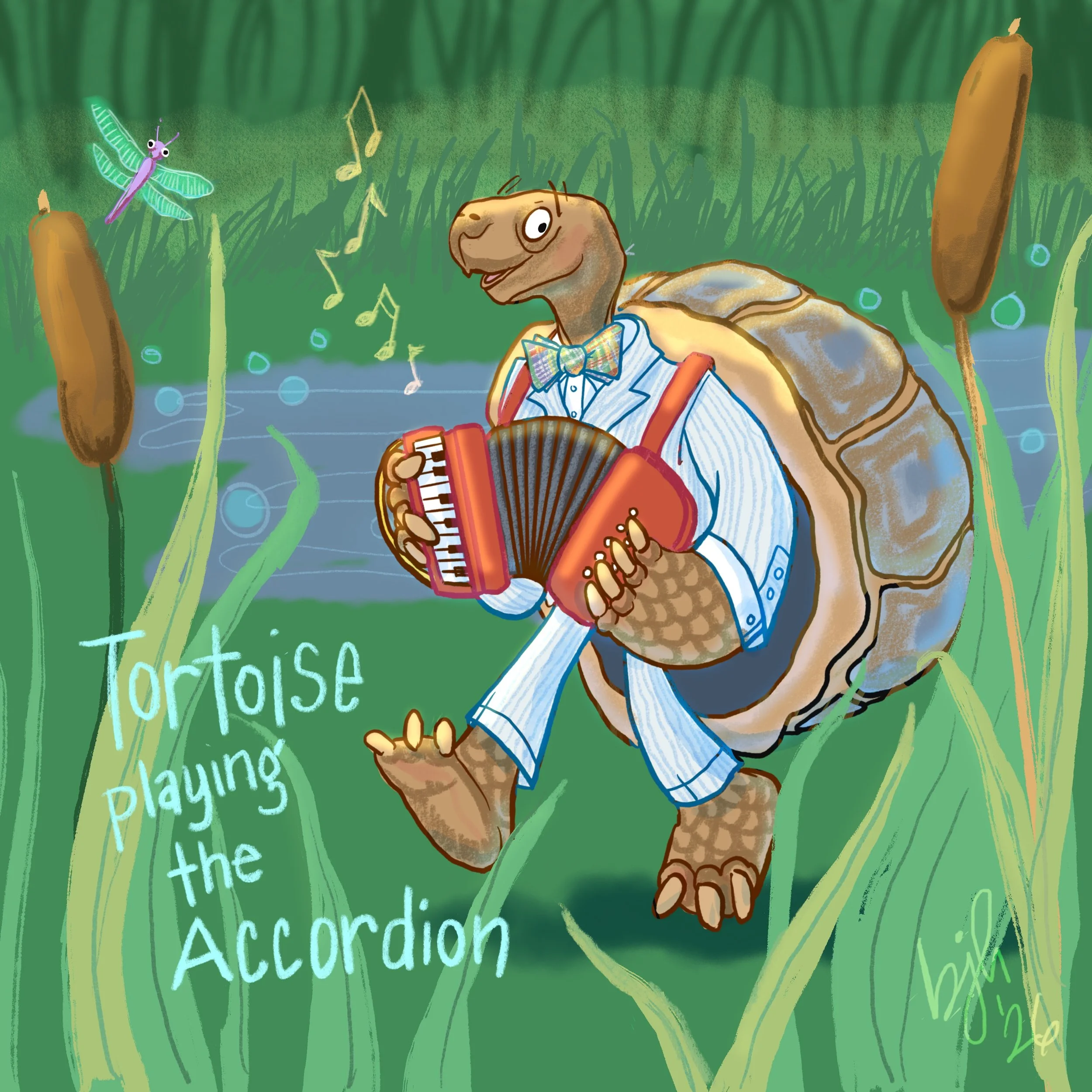 "Tortoise playing the Accordian"
