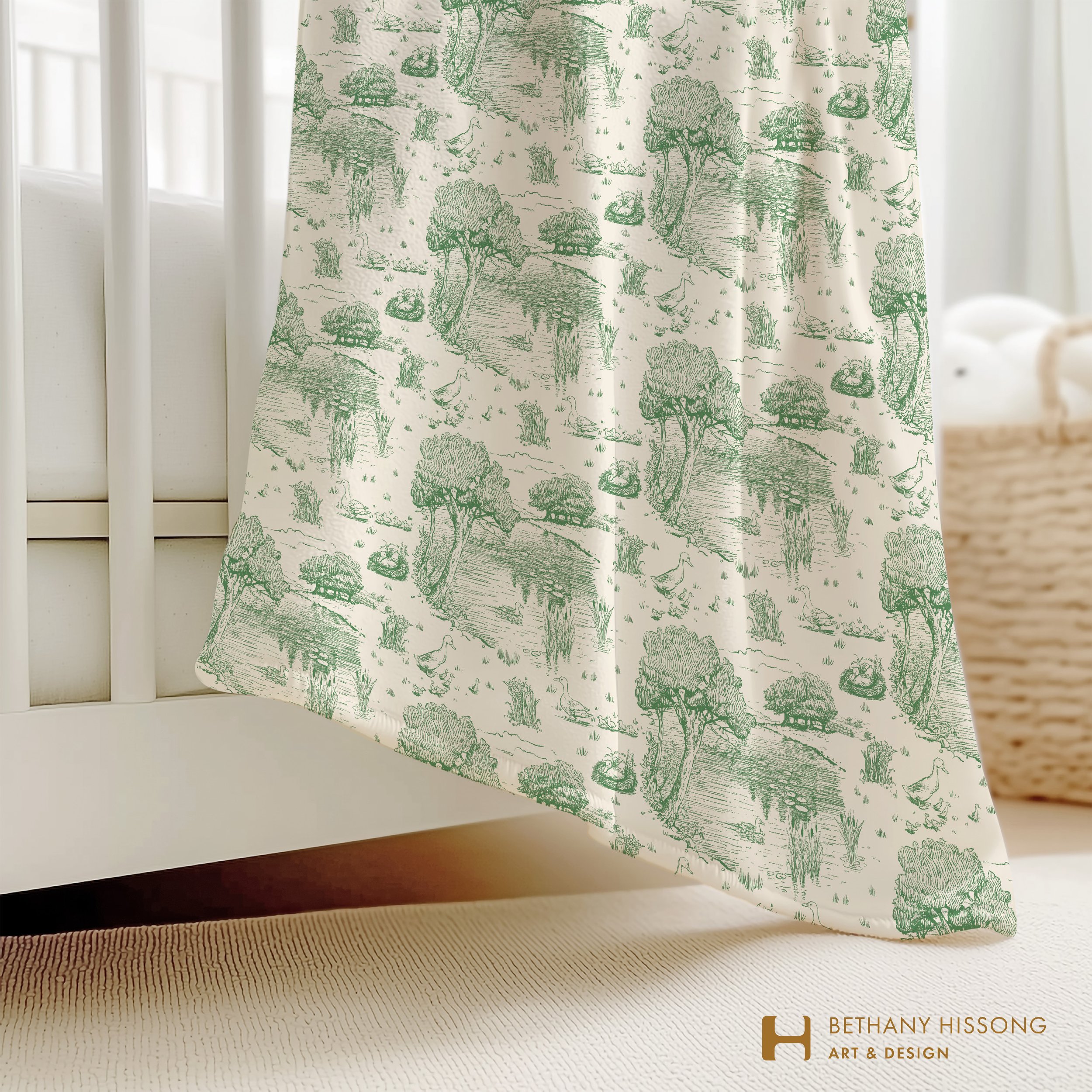 Spring Ducklings Baby Blanket mockup.jpeg