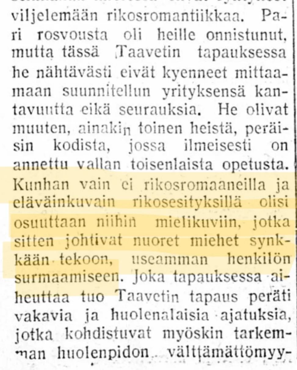 Mist&auml; syytettiin silmitt&ouml;mi&auml; v&auml;kivallantekoja silloin, kun ei viel&auml; ollut #TikTok ia? No rikoskirjoja ja el&auml;vi&auml; kuvia. Aina l&ouml;ytyy nuorten k&auml;ytt&auml;m&auml;, ep&auml;ilytt&auml;v&auml; mediamuoto. Tyylin&