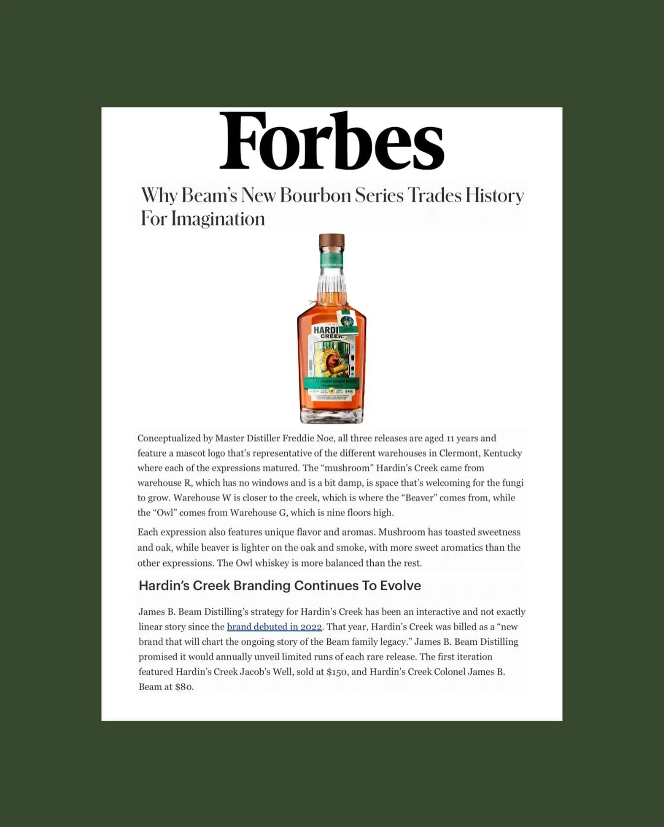 Excited to have launched the newest iteration of Hardin&rsquo;s Creek. @lovebiznews gives us the full review on Forbes.

#savonacommunications #hardinscreek