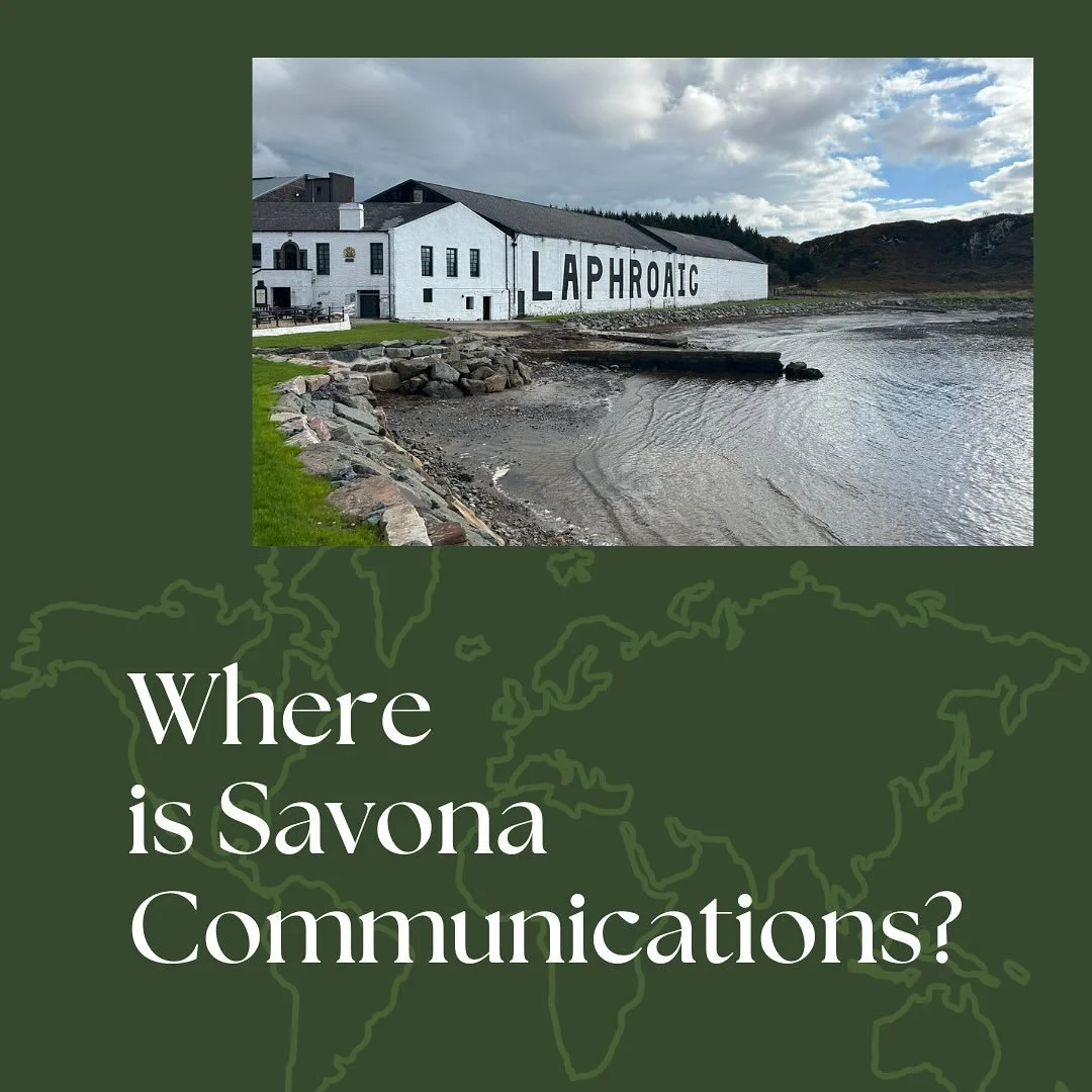We are so excited for another Where is Savona Communications! Follow along to see some of the stops on our teams recent trip to the UK. ✈️✨

The Savona team hosted an epic trip to the UK to visit the @bowmore and @laphroaig Scotch Distilleries this f