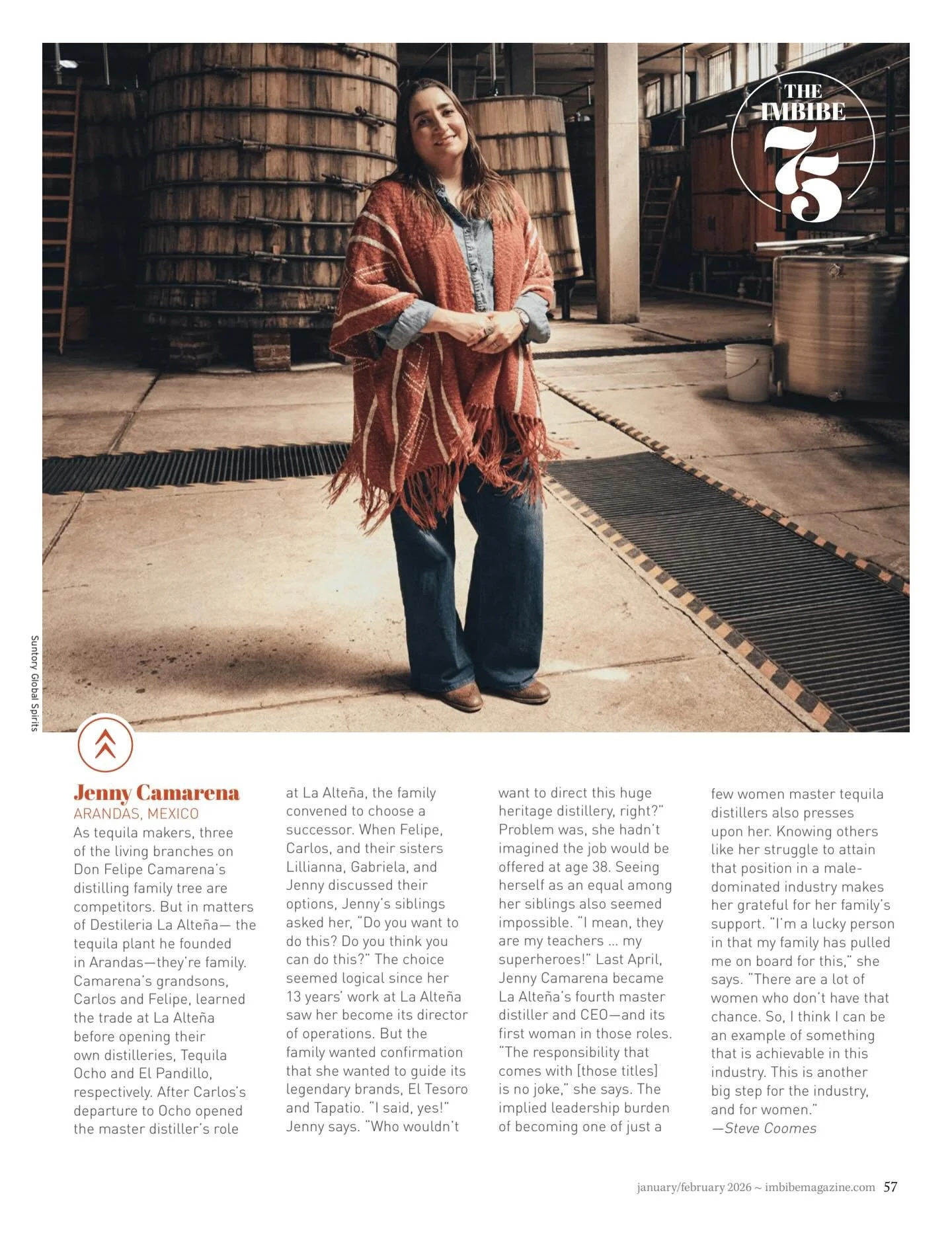 Big congratulations to @jenny_camarenac on making the Imbibe 75 &ndash; &lsquo;Inspiring People and places around the world shaping the way you&rsquo;ll drink in 2026 and beyond.&rsquo; We can&rsquo;t wait to share what she has planned for El Tesoro 