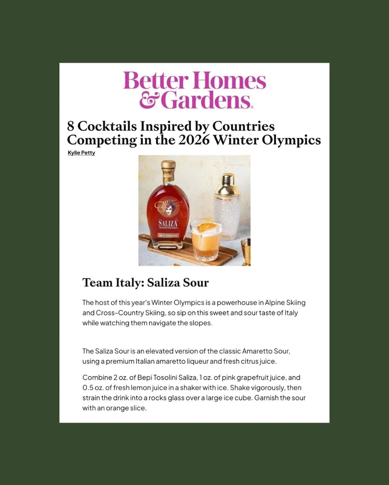 Let&rsquo;s kick off the 2026 Winter Olympics with a little cocktail, shall we! We&rsquo;re excited to announce a new client to the Savona portfolio - Saliz&agrave;. A true all-natural amaretto liquor, Saliz&agrave; is distilled from pure Italian alm